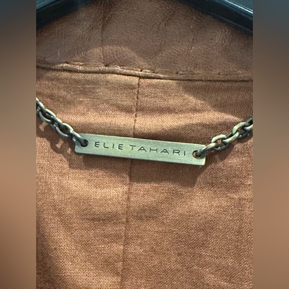 Gorgeous Elie Tahari Brown Leather blazer / Jacket - Women’s Size Small - Picture 6 of 16